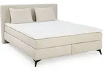 Boxspringbett 160x200 cm H4 Federkernmatratzen Bonell Topper in Chenille Beige /