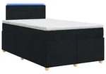 vidaXL Boxspringbett mit Matratze Schwarz 120 x 200 cm Stoff - Schwarz