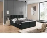 Boxspringbett Schlafzimmerbett DOMINGA 200x220cm Stoff Coral Schwarz - Schwarz