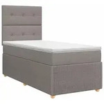 vidaXL Boxspringbett mit Matratze mit Kopfteil Taupe 90 x 190 cm Stoff - Taupe