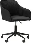BELIANI Arbeitshocker Schwarz Samtstoff Modern H&ouml;henverstellbar Drehbar Rollbar