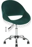 BELIANI B&uuml;rostuhl Samtstoff Gr&uuml;n mit leichtg&auml;ngigen Laufrollen in Retro Stil...