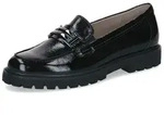 Caprice Slipper aus Leder mit dekorativem Schmuckelement und markanter Profilsohle,