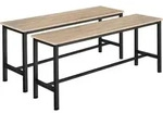 tectake&reg; 2er Set Sitzbank Fairfield 108 x 32,5 x 50 cm - Braun