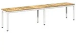 vidaXL Gartenbank 201 x 35 x 45 cm Massivholz Akazie Wei&szlig; Rechtwinklig - Wei&szlig;