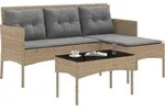 vidaXL Gartensofa-set 2 stk. Poly-Rattan - Beige