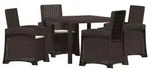 vidaXL Garten Essgruppe 5 stk. Braun und Creme PP - Braun