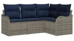 vidaXL Gartensofa-set Grau Poly-Rattan - Grau