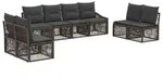 vidaXL Gartensofa-set 8 stk. Grau Poly-Rattan - Grau