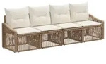 vidaXL Gartensofa-set 4 stk. Beige Poly-Rattan - Beige