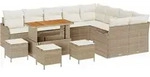 vidaXL Gartensofa-set 13 stk. Beige Poly-Rattan - Beige