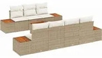 vidaXL Gartensofa-set 8 stk. Beige Poly Rattan - Beige