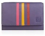 Lila Damen Leder Geldb&ouml;rse 14x9,5x3 cm mit Druckknopf, Rei&szlig;verschlussfach, 13