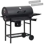 vidaXL Fassgrill mit R&auml;dern und Regalen 3 stk. 115 x 85 x 95 cm Metall -...