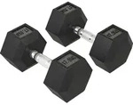 HOMCOM Kurzhantel, Hexagon Gummihantel, 35 kg Fitness Gewichte aus Gusseisen -