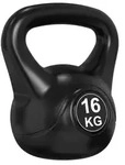 Tunturi Kugelhantel, Kettlebell, PVC mit Sand gef&uuml;llt, 16 kg - Schwarz