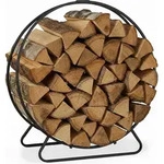 Relaxdays Kaminholzregal, rund, Holzscheite Stapelhilfe, aus Stahl, innen,