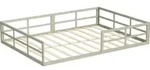 Bodenbett aus Metall Vitalispa Minno Greige 205 x 145 cm ohne Matratze, Model...