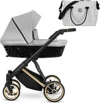 Kinderwagen Kunert Ivento Premium 2in1 - goldene Rahmenfarbe - Farbe: Taubengrau