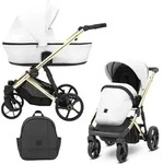 Kinderwagen Kunert Arizo Premium 2in1 - goldene Rahmenfarbe - Farbe: Wei&szlig; Eco -
