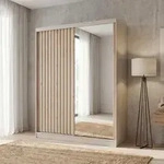 BEAUTYSOFA | Kleiderschrank DONATELLO 160 cm Kaschmir/Artisan mit Spiegel und