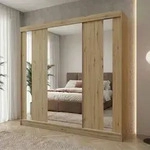 Beautysofa GAJA Schwebet&uuml;renschrank 240 cm Kleiderschrank mit Spiegel...