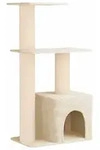 vidaXL Katzennbaum mit Sisal-Kratzs&auml;ulen Creme 133 cm - Creme