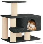 vidaXL Katzennbaum mit Sisal-Kratzs&auml;ulen Dunkelgrau 96 cm - Dunkelgrau