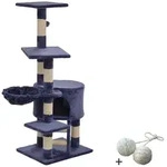 Katzenbaum Felina mit Spielball, Kletterturm ca.120 cm H&ouml;he, beige blau,...