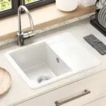 vidaXL Waschbecken 80% Quarz und 20% Harz 560 x 460 mm Wei&szlig; - Wei&szlig;