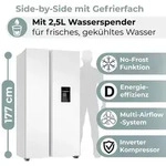 Bomann&reg; Side by Side K&uuml;hlschrank | Wasserspender mit Tank | 177cm | 439 Liter 