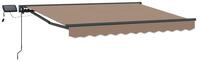 vidaXL Manueller Markisenrahmen mit LEDs Taupe 4 &times; 3,5 m