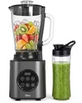 Olvy Standmixer 1000W mit 1,5L Glasbeh&auml;lter & 600ml Tritan-Becher, 9 Stufen,...