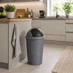 Abfalleimer Schwingdeckeleimer M&uuml;lleimer 50 Liter Grau - Grau