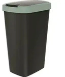 Abfallbeh&auml;lter 45l mit Deckel KEDEN COMPACTA Q schwarz mit hellgr&uuml;nem Rand -