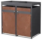 ML-Design M&uuml;lltonnenbox 2er mit Pflanzdach f&uuml;r 2 Tonnen, 240L 132x80x124 cm,