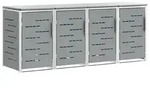 vidaXL M&uuml;lltonnenbox for 4 Bins 240L Edelstahl Grau - Grau