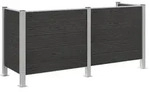 vidaXL M&uuml;lltonnenzaun Grau 237 x 85 x 115 cm Aluminium und WPC - Grau