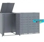 M&uuml;lltonnenbox GORILO f&uuml;r 3 Tonnen Grau 207x79x117 cm Stahl |...
