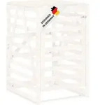 DELUKE&reg; 1er M&uuml;lltonnenbox Kiefernholz BOUMI | 84x90x128,5cm Wei&szlig; 