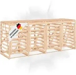 DELUKE&reg; 4er M&uuml;lltonnenbox Kiefernholz BOUMI | 318x91,5x128,5cm Natur 