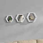 [en.casa] Stylisches Wandregal 3-teilig wei&szlig; matt im Retro-Design - Wei&szlig;