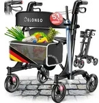 ELONEO Premium Leichtgewicht Rollator faltbar, mit Sitz, Leichtgewicht-Rollator,
