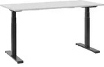 BELIANI Schreibtisch Grau und Schwarz 130 x 72 cm elektrisch h&ouml;henverstellbar