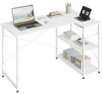 WOLTU Schreibtisch B&uuml;rotisch aus Holz Stahl, mit Ablage, 120x74x71,5 cm, Wei&szlig;...