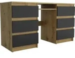 Masseno Schreibtisch ANGULO 130x50x75 cm B&uuml;rotisch Computertisch, Eiche Artisan