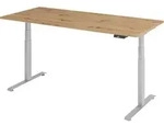 b&uuml;m&ouml; Schreibtisch elektrisch Lite - Gestell: Silber, Nachbildung: Asteiche,
