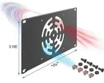 DeLOCK 67434, Abdeckplatte, Eingebauter Ventilator, Metall, Dunkles Grau, 1...