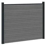 vidaXL Zaunelement WPC und Aluminium Grau - Grau