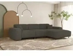 Ecksofa Designersofa GLORIA in Stoff Scala Anthrazit Ottomane Rechts - Grau